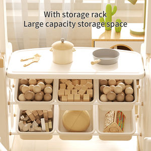 Maison de jeu multifonctionnelle en plastique pour enfants, intérieure/extérieure, avec support de rangement moderne pour l'organisation des jouets et la chambre à coucher - Product Image 4