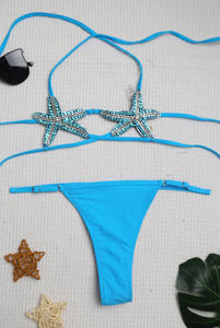 Personalizado em Estoque Novo Sexy <span class=keywords><strong>Micro</strong></span> Biquíni <span class=keywords><strong>Beachwear</strong></span> Flor Em Forma De Alta Corte Swimsuit Mulheres Thong Swimwear - Product Image 6