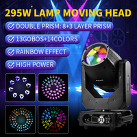 Projecteur LED mobile à faisceau étroit 320W, 14 couleurs, 13 gobos, double prisme rotatif, IP20, pour scène