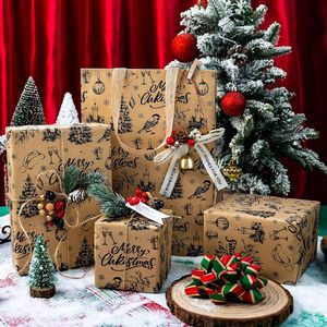 Christmas Wrapping <b>Paper</b> Kraft Wrapping <b>Paper</b> Cute Christmas tree bells little bird candle champagne <b>pattern</b> wrapping <b>paper</b> - Product Image 1