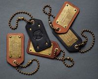 Étiquette personnalisée en cuir, métal, laiton, acier inoxydable, plaque gravée avec logo, étiquette métallique, porte-clés suspendu