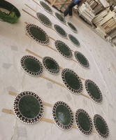 Table en marbre à motifs de médaillon pour restaurant, hall d'entrée, couloir, revêtement de sol, projet de conception de motifs de carreaux