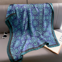 Prêt à expédier écharpes de tête en soie pour femmes hijabs en soie imprimés de fleurs de luxe 180x90cm grande taille foulards en soie à impression personnalisée pour femmes