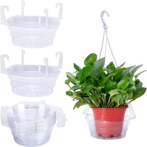 Plateau de drainage transparent rond en plastique pour plantes d'intérieur, 6, 8, 10, 12 pouces, avec trou de drainage - Product Image 1