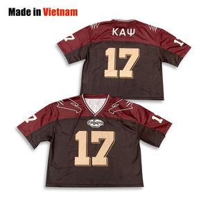 Camiseta de fútbol de gran tamaño personalizada, camiseta de fútbol americano retro informal de calle con diseño de sublimación - Product Image 1