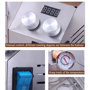 Torréfacteurs à café électriques portables en acier inoxydable et verre de quartz, capacité de 400 g, mini torréfacteurs à café - Product Image 5