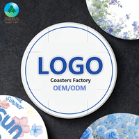 Musen Ensemble de sous-verres classiques en pierre légère Mandala avec logo personnalisé Base en liège absorbant en céramique Utilisation de table à la maison respectueuse de l'environnement