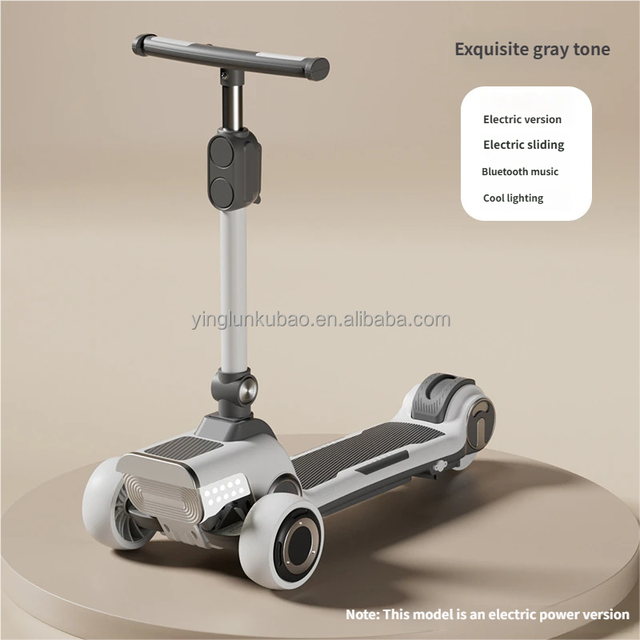 Large Children's Rechargeable Electric Scooter-Foldable Widened Outdoor Child Toy Adjustable Handlebar 60kg Load Capacity
