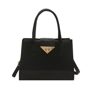 กระเป๋าสะพายข้างทรงสี่เหลี่ยม PU ขนาดใหญ่ ดีไซน์ทันสมัยสำหรับผู้หญิง พร้อมตัวล็อคแบบใหม่ สายสะพายไหล่เดี่ยว ปิดด้วยซิป เหมาะสำหรับฤดูใบไม้ร่วง - Product Image 5