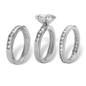 Anello a Tre File con Fascia Larga per Donne, Gioiello Scintillante di Moda, Vendita all'Ingrosso - Product Image 2