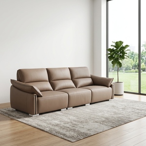 Sofá <span class=keywords><strong>de</strong></span> Cuero Moderno <span class=keywords><strong>de</strong></span> 3 Plazas, Tapizado Suave <span class=keywords><strong>con</strong></span> Cojines Cómodos, Sofá <span class=keywords><strong>de</strong></span> Cuero PU para Dormitorios y Sala <span class=keywords><strong>de</strong></span> Estar - Product Image 1