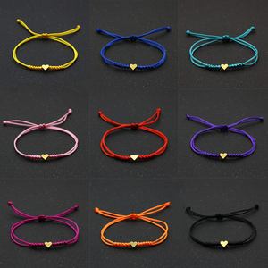 热卖简约心形情侣手链手工编织可调红绳手链男女通用 - Product Image 2