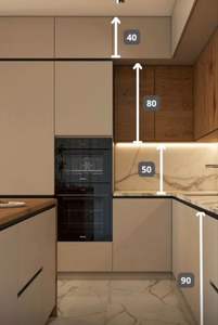 GIVANSSIE Armoire de cuisine électrique moderne en PVC plaqué bois de noyer avec <span class=keywords><strong>Rick</strong></span> Owen Articles de cuisine - Product Image 2