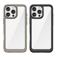 Nouvelles coques de protection colorées en acrylique transparent souple TPU, couleur unie, légères, avec boutons électroplaqués pour téléphone