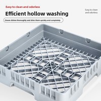 Support de rangement moderne en plastique PP pré-assemblé 36D3 pour lave-vaisselle, panier à tasses, couteaux, fourchettes, bols, gobelets, verres à vin, sans perçage