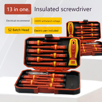Tournevis électrique haute tension isolé 13 pièces, alimentation spéciale transfrontalière, boîte à outils avec clés