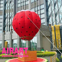 Ballon gonflable en forme d'air chaud de fraise de musique de thème de fraise, a annoncé le ballon de forme d'air chaud