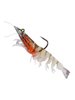 Nouvelle simulation de crevettes douces et volumineuses avec hameçon, options multicolores, y compris des modèles luminescents