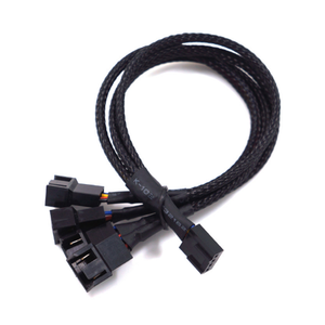 Divisor de ventilador PWM Cable adaptador de 4 pines 1 a 4 Divisor DE VENTILADOR DE CPU de computadora Cable de alimentación de extensión de ventilador de <span class=keywords><strong>PC</strong></span> - Product Image 1