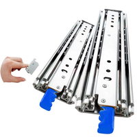 Glissières de tiroir à triple extension verrouillables 76 mm à roulement à billes, revêtement zinc, résistance au sel 48H pour camping-car, remorque, machine, armoire
