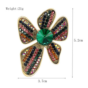 Broches de Cristal con Flores, Modernos y Elegantes, Botones de Diamantes de Imitación, Aleación Chapada en Oro, Personalizados, Unisex, para Uso Diario, Regalo de Compromiso, Fiesta - Product Image 5