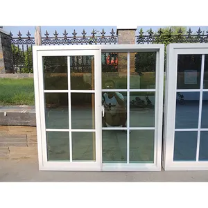 Jendela geser PVC untuk jendela geser UPVC rumah dengan desain jaring layar pabrik OEM