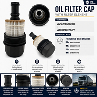 Tapa de Filtro de Aceite de Motor de Calidad Superior con Papel de Filtro para Mercedes-Benz M651 DE22 D22 D18 OE A2721800038+ A0001802609