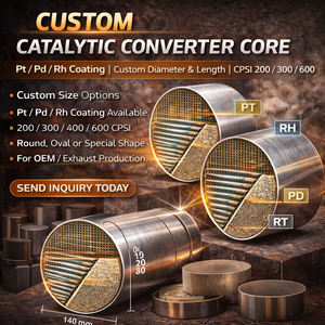 Noyau de convertisseur catalytique à trois voies avec revêtement Pt Pd Rh |   Substrat en nid d'abeille métallique |   Échappement sur mesure - Product Image 2