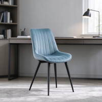 Chaise de bureau pivotante contemporaine en tissu, fauteuil ergonomique avec accoudoirs, base en métal en forme d'araignée pour salle à manger, bureau