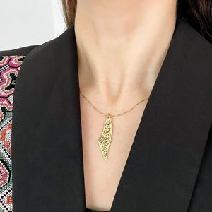 Collar de mapa de Palestina personalizado de acero inoxidable 316l, collar palestino famoso poema amante de la paz, collar de oración por Palestina - Product Image 4