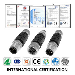 IP68 IP67 impermeable M12 conector de cable macho a hembra adaptador de orificio recto de Metal M12 convertidor de 5 pines - Product Image 6