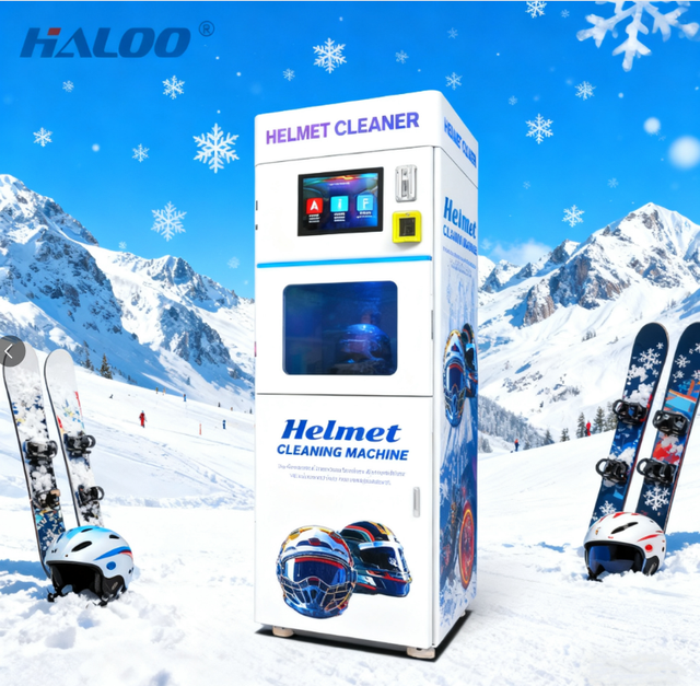 Haloo Factory  Full Automatically Sanitation Steam Motorcycle Ski Helmet Cleaning Vending Machine With Perfume