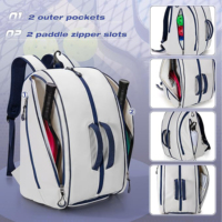 Sac à dos de pickleball avec porte-raquettes, compartiment à chaussures, poche zippée et compartiment pour ordinateur portable, polyester imperméable pour le sport et les voyages