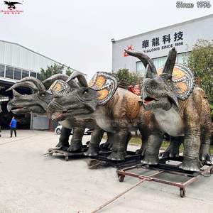 Juego Mecánico Infantil con Monedas, Dinosaurio, Simulación <span class=keywords><strong>de</strong></span> <span class=keywords><strong>Triceratops</strong></span> Jurásico, Animatrónico, para Exteriores - Product Image 6