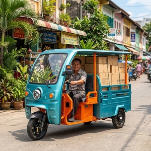 Eavy uuty leclectric ickickshaw 60V EAD CID atteratterriple Rake yystem leclectric ricricycle para assenger y Argo ransport - Product Image 6