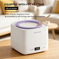 Calentador de Cera Mini de 160ml de Marca Privada para Depilación, Recipiente de Silicona Extraíble, Fácil Limpieza, Pantalla de Temperatura en Tiempo Real