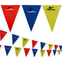 Drapeau de piscine durable rouge, blanc et bleu, installation facile, accessoires de piscine, fanion de dosage.