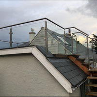 Rampe en verre à hauteur réglable avec balustrade en acier inoxydable pour la sécurité du pont et du bord de la piscine
