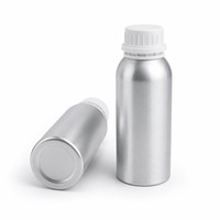 Bouteille en aluminium mat de 250 ml avec bouchon de sécurité blanc de 55 mm de diamètre, non réfléchissant, pour emballage d'huiles essentielles et de parfums
