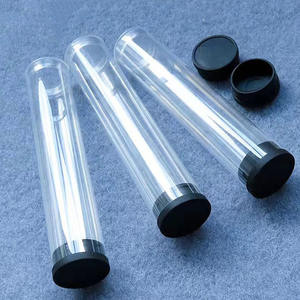 150mm uzunluk en kaliteli sert şeffaf silindir plastik tüp şeffaf plastik silindir tüp ambalaj kapaklı konteyner - Product Image 1
