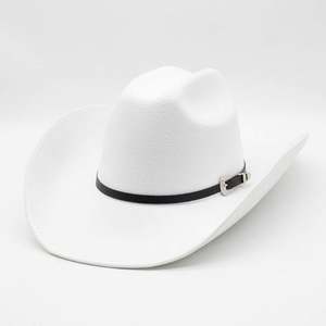 Sombrero de fieltro de 9.5 cm con borde, estilo punk americano, para hombre y mujer, tipo vaquero Texas Ranger, sombrero formal de jazz. - Product Image 6