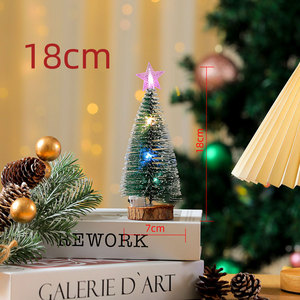 Artificial Luminous Mini Plastic String Light Pine Tree Christmas Tree and Decorations with Bases <b>Tabletop</b> Decor - Product Image 6