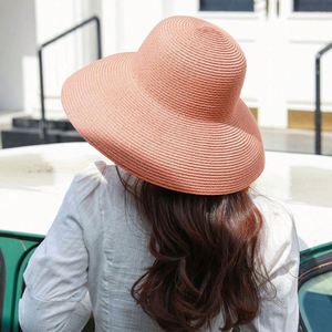 Summer New Travel Visor <b>Sunscreen</b> Sunshade Holiday Beach Straw Hat for Woman - Product Image 3