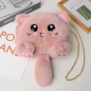 Fur Fluffy Plush Animal Rabbit Handbag for Kids Girls Women Bunny Fluffy Toy Cat Crossbody Shoulder <strong>Bag</strong> Satchel With Chain - Product Image 3