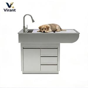 Meja Perawatan Hewan Peliharaan Multifungsi dari Baja Anti Karat yang Dapat Disesuaikan dan Tahan Lama untuk Anjing dari Klinik Hewan Virant - Product Image 1