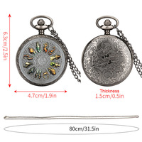 Montre de poche steampunk avec 12 signes astrologiques pour collection, pendentif de montre avec médaillon zodiacal avec chaîne de collier pour cadeau