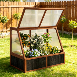 Invernadero de Madera para Cultivo en Frío, Fácil de Montar, Estante Elevado de Madera Maciza para Plantas y Flores, Protección para el Hogar y el Jardín - Product Image 4