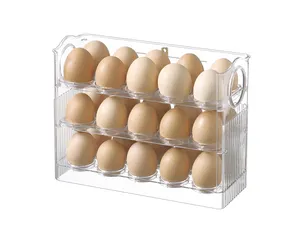 Nhà bếp tổ chức 3 lớp trứng lưu trữ Kệ tổ chức nhựa trứng chủ giá lưu trữ nhà bếp giá
