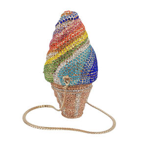 Tas tangan wanita model baru, tas tangan malam pesta pernikahan, tas koktail, kristal, warna-warni, dompet mode es krim, keluaran baru wanita - Product Image 4