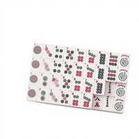 GemJoy Melamine Ubin Mahjong Gaya Amerika Model 8 Portabel Hadiah Perjalanan Hiburan Rumah Permainan Catur/Kartu Putar Manual